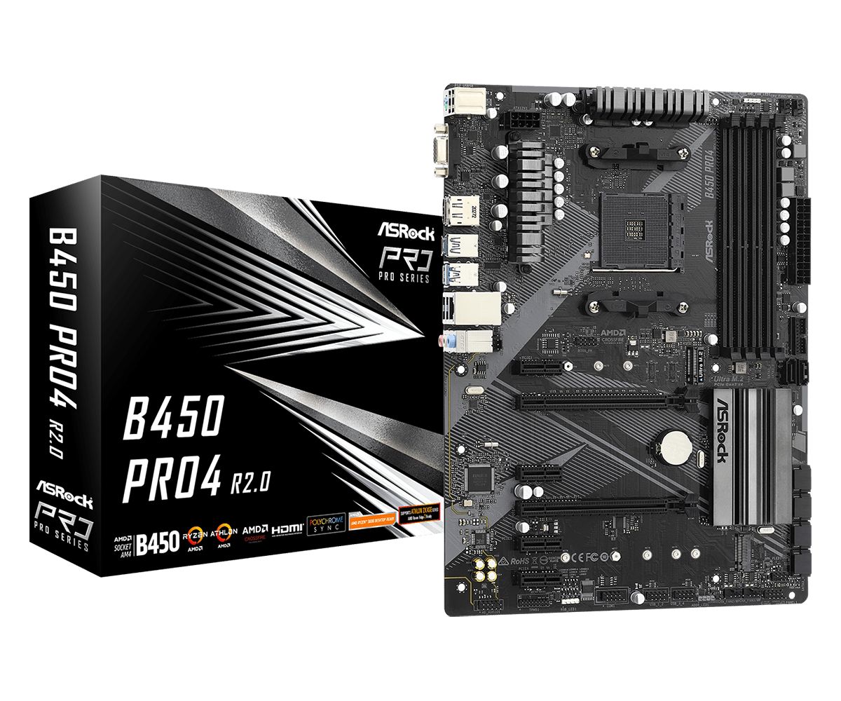 Alaplap ASRock B450 PRO4 R2.0 Alaplap ASRock B450 PRO4 R2.0