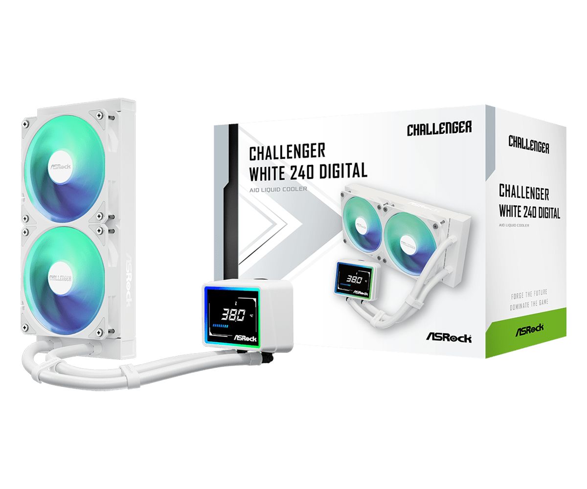 Ventilátorok, Hűtők, Előlapi panelek ASRock Challenger White 240 Digital