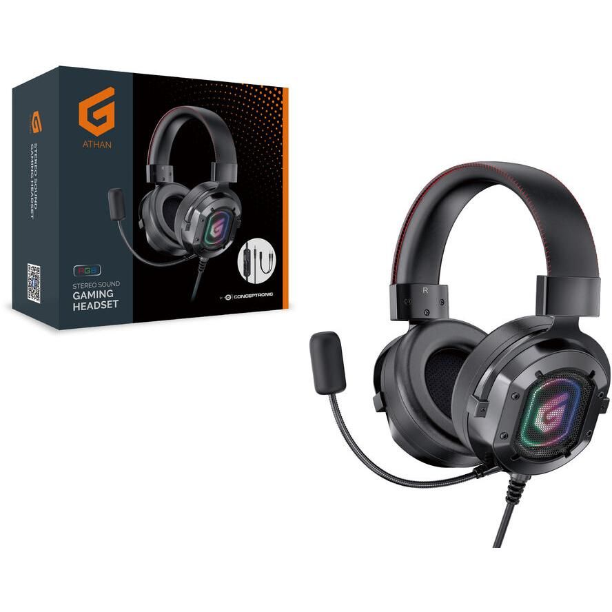 Conceptronic ATHAN03B RGB Gaming Headset Black Conceptronic ATHAN03B RGB Gaming Headset Black