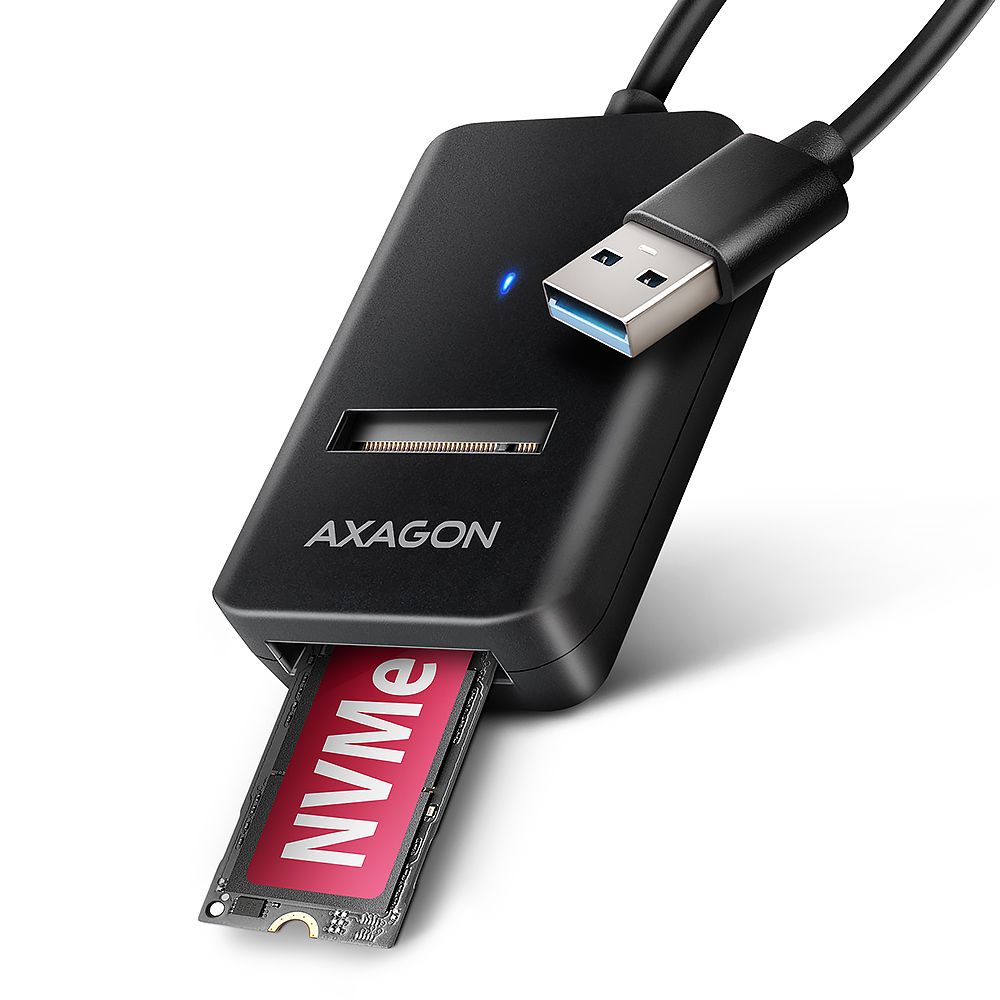 Mobilrack / Beépítő keret AXAGON ADM2-AM USB-A 10Gbps M.2 NVMe SATA SSD Adapter Mobilrack / Beépítő keret AXAGON ADM2-AM USB-A 10Gbps M.2 NVMe SATA SSD Adapter