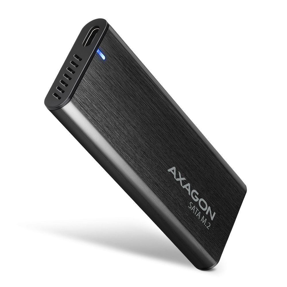 Mobilrack / Beépítő keret AXAGON EEM2-SBC SuperSpeed+ USB-C - M.2 SATA SSD RAW Box Black
