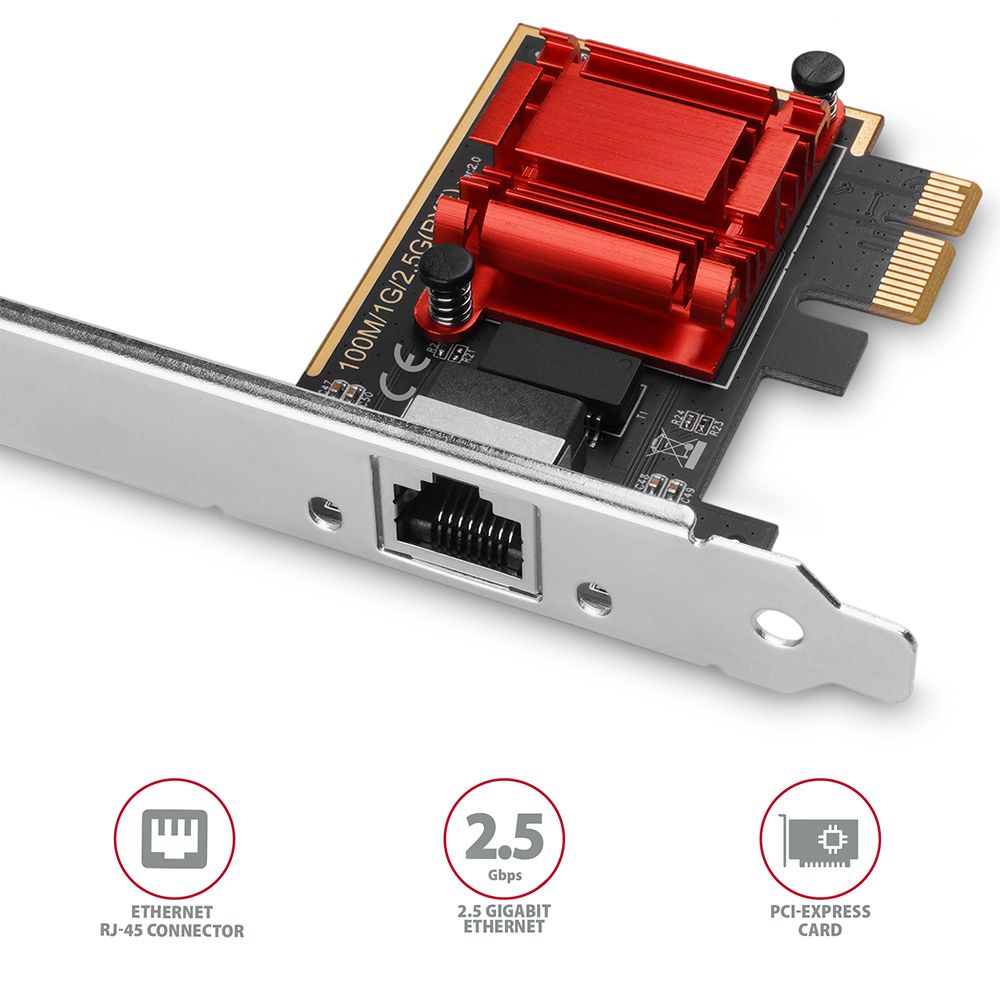 Hálókártya AXAGON PCEE-G25 PCIe 2.5 Gigabit Ethernet