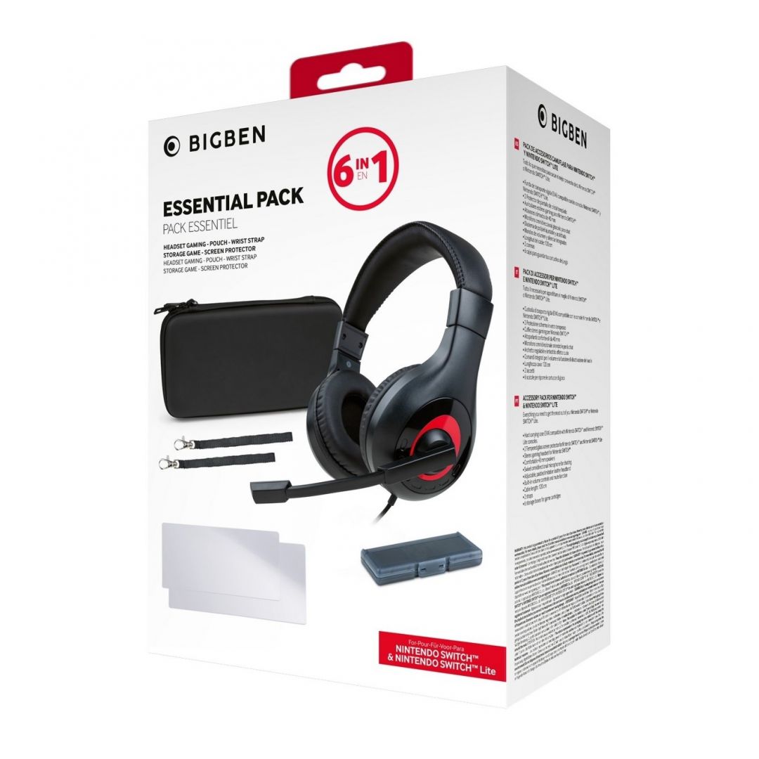 Bigben Interactive Nintendo Switch 6in1 Essential Pack Black Bigben Interactive Nintendo Switch 6in1 Essential Pack Black