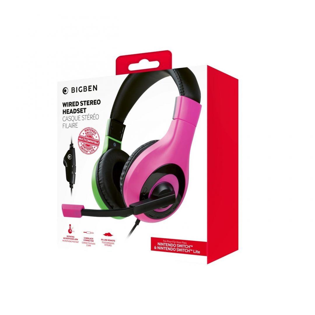 Bigben Interactive Stereo Gaming Headset V1 Nintendo Switch Pink/Green Bigben Interactive Stereo Gaming Headset V1 Nintendo Switch Pink/Green