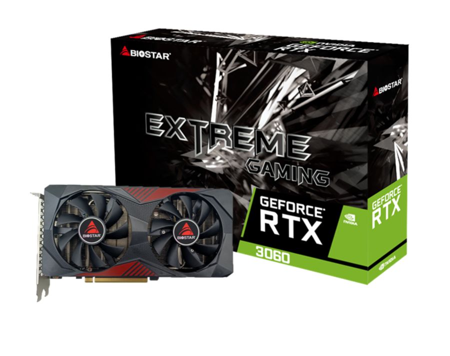 Videókártya Biostar GeForce RTX3060 12GB DDR6 Extreme Gaming Videókártya Biostar GeForce RTX3060 12GB DDR6 Extreme Gaming