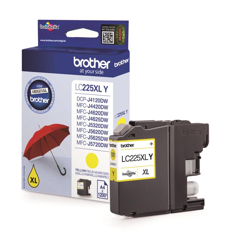 Brother LC225XLY Yellow tintapatron Brother LC225XLY Yellow tintapatron