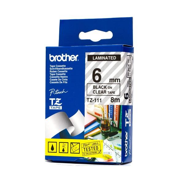 Festékszalag Brother TZ111 Laminált P-touch szalag (6mm) Festékszalag Brother TZ111 Laminált P-touch szalag (6mm)