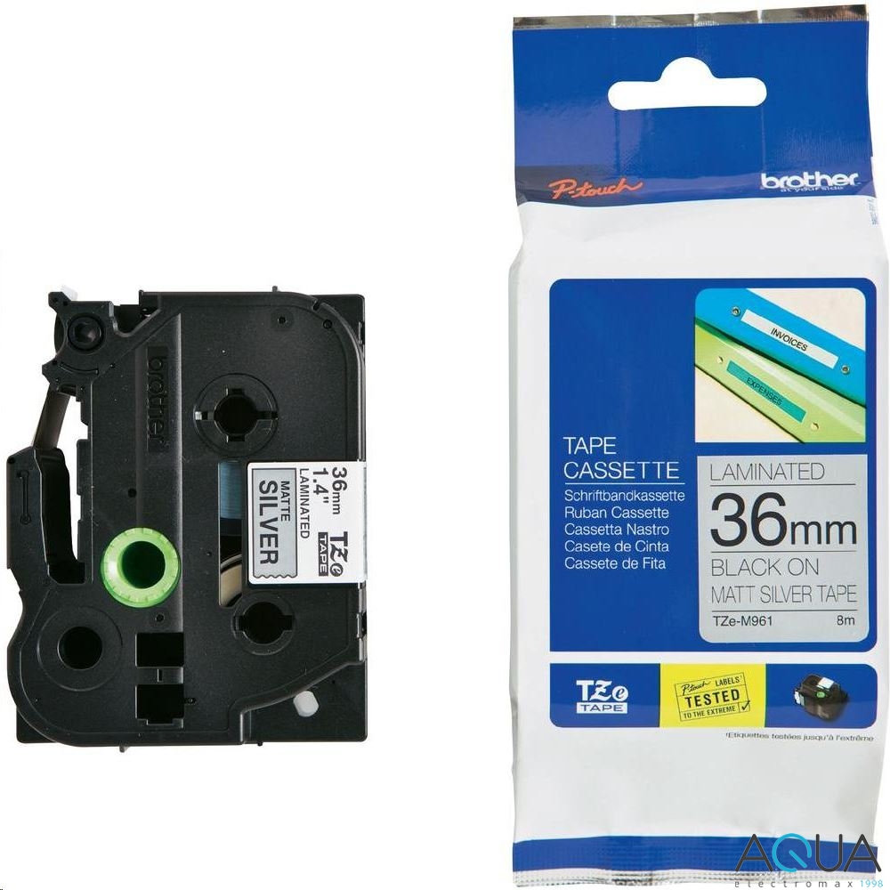 Brother P-touch TZe-M961 szalag (36mm) Ezüst/Fekete