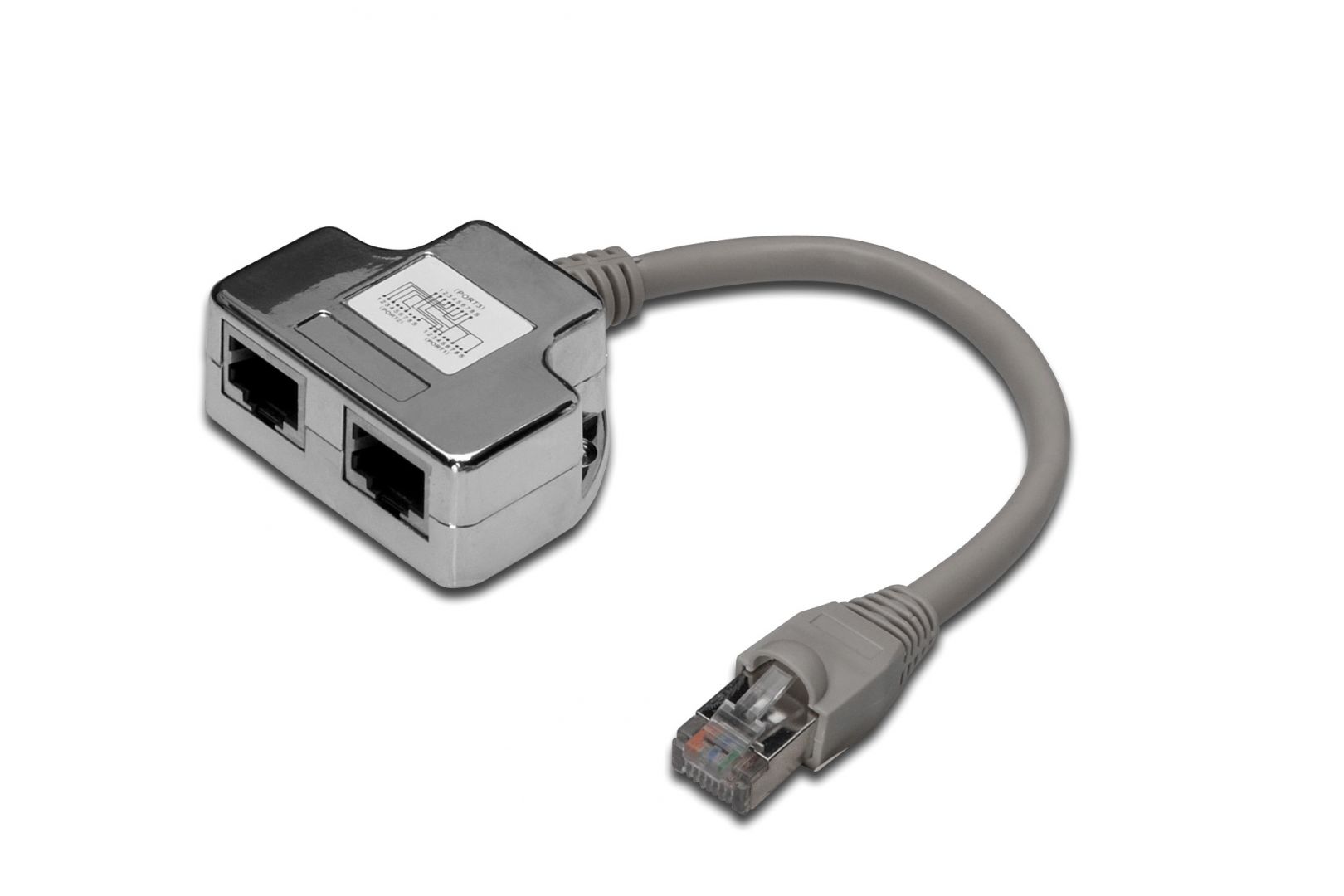 Hálózati eszközök Digitus RJ45/2 x RJ45, 0,19 m hálózati elosztó Silver