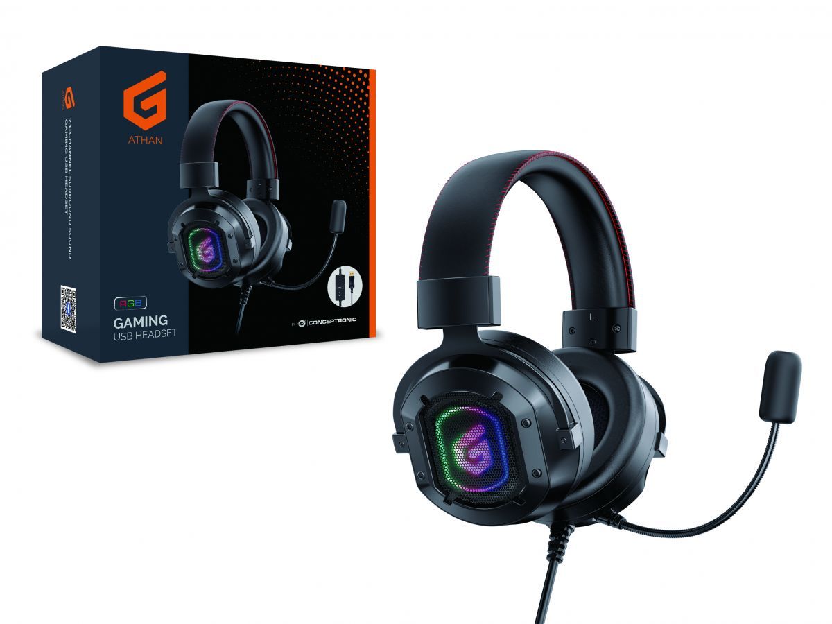 Conceptronic ATHAN02B RGB Gaming Headset Black Conceptronic ATHAN02B RGB Gaming Headset Black