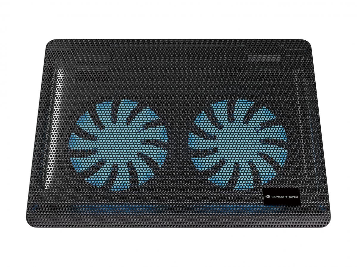 Notebook kiegészítő Conceptronic CNBCOOLPAD2F 2-Fan Laptop Cooling Pad Black Notebook kiegészítő Conceptronic CNBCOOLPAD2F 2-Fan Laptop Cooling Pad Black