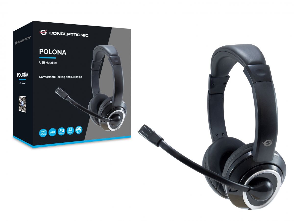 Conceptronic POLONA01B Headset Black Conceptronic POLONA01B Headset Black