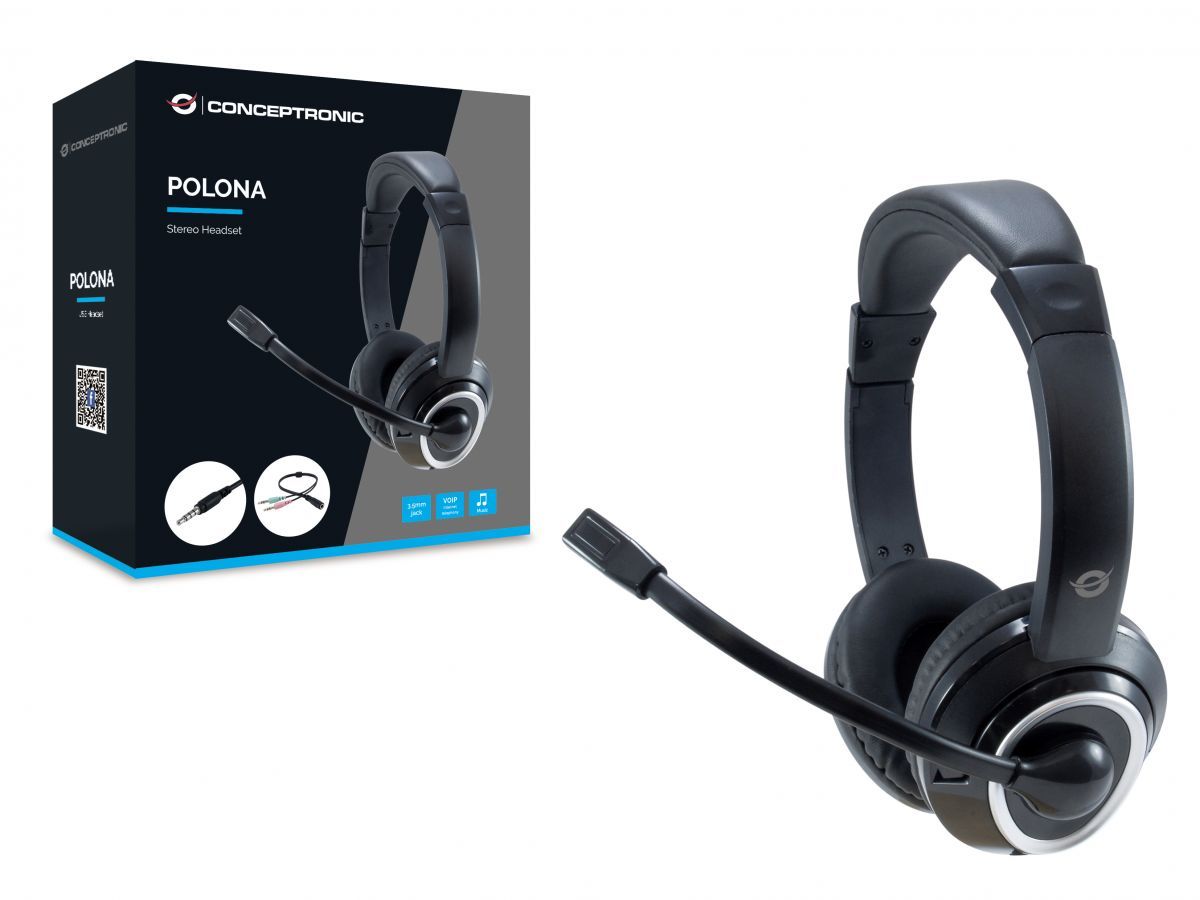 Conceptronic POLONA02BA Headset Black Conceptronic POLONA02BA Headset Black