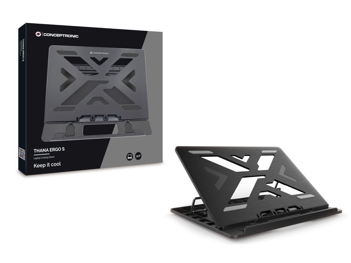 Notebook kiegészítő Conceptronic THANA03B ERGO Laptop Cooling Pad Black Notebook kiegészítő Conceptronic THANA03B ERGO Laptop Cooling Pad Black