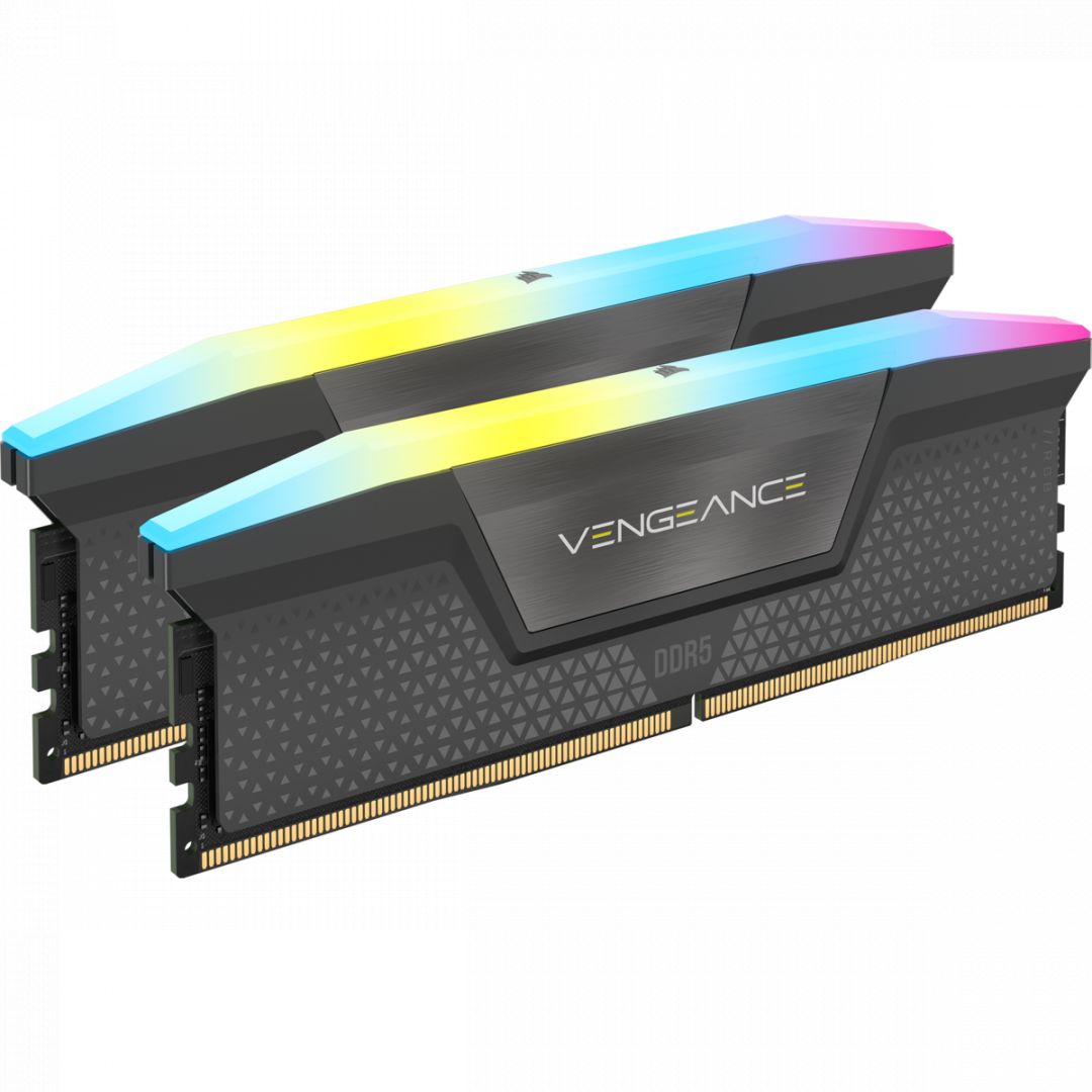 Memória Corsair 64GB DDR5 5200MHz Kit(2x32GB) Vengeance RGB AMD Expo Black Memória Corsair 64GB DDR5 5200MHz Kit(2x32GB) Vengeance RGB AMD Expo Black