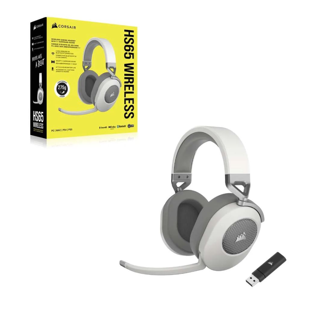 Corsair HS65 v2 Wireless Bluetooth Gaming Headset White Corsair HS65 v2 Wireless Bluetooth Gaming Headset White