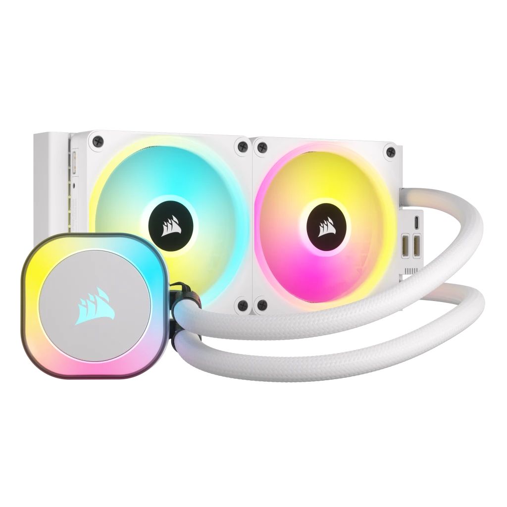Ventilátorok, Hűtők, Előlapi panelek Corsair iCUE LINK H100i RGB AIO Liquid CPU Cooler White