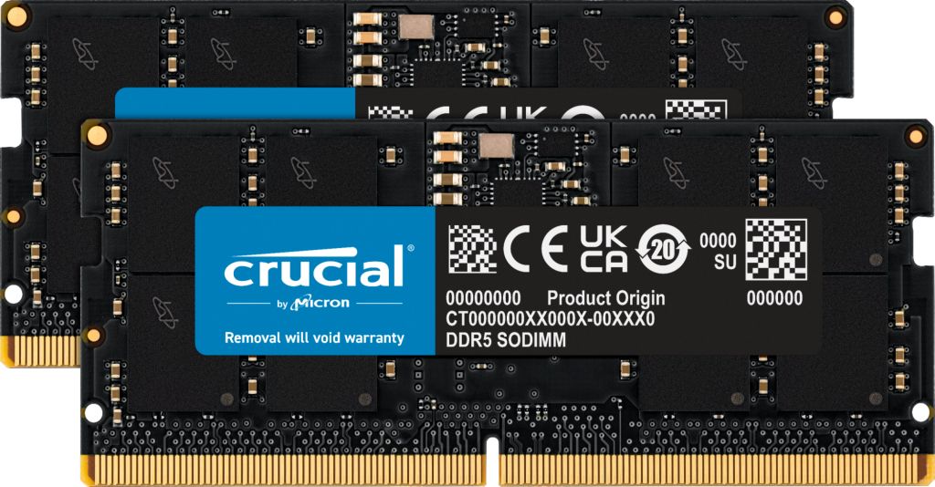 Memória (notebook) Crucial 32GB DDR5 5600MHz Kit(2x16GB) SODIMM Memória (notebook) Crucial 32GB DDR5 5600MHz Kit(2x16GB) SODIMM