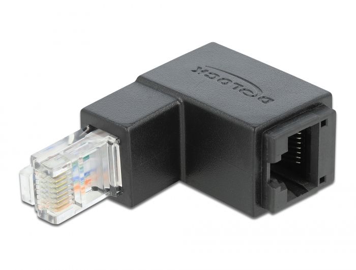 Hálózati eszközök DeLock Adapter RJ45 plug downwards angled > RJ45 jack Cat.6 UTP Hálózati eszközök DeLock Adapter RJ45 plug downwards angled > RJ45 jack Cat.6 UTP