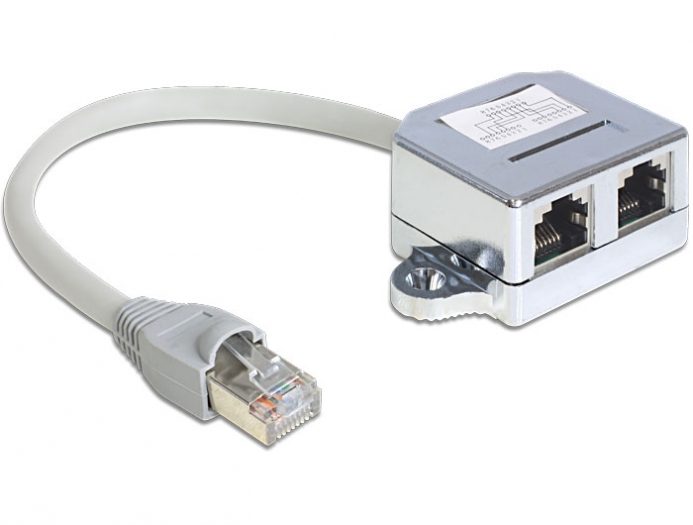 Hálózati eszközök DeLock RJ45 Port duplázó (1 RJ45 dugó > 2 RJ45 jack (1x Ethernet, 1x ISDN)