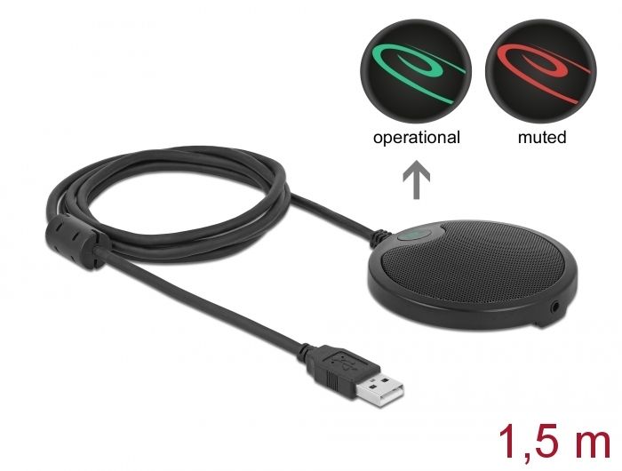 DeLock USB Condenser Microphone Omnidirectional for Conferences DeLock USB Condenser Microphone Omnidirectional for Conferences