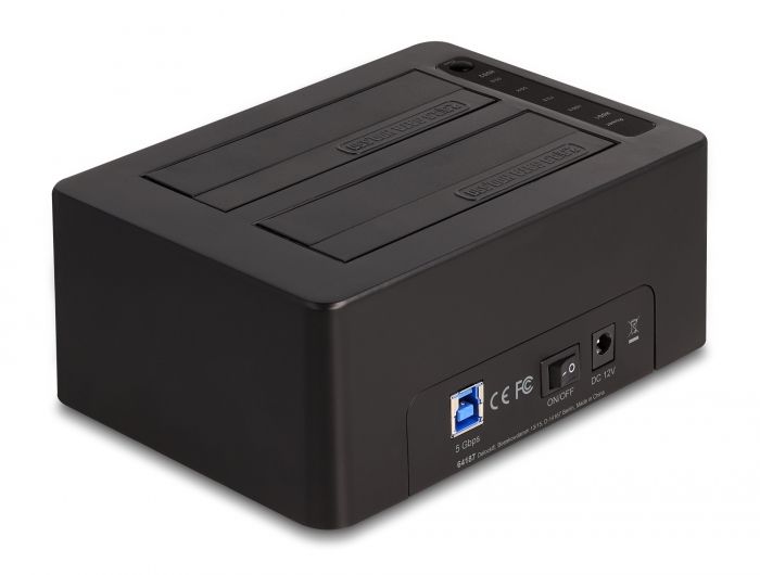 Mobilrack / Beépítő keret DeLock USB Dual Docking Station for 2 x SATA HDD / SSD with Clone and Erase Function Mobilrack / Beépítő keret DeLock USB Dual Docking Station for 2 x SATA HDD / SSD with Clone and Erase Function