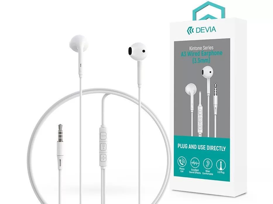 Devia ST108752 Kintone A3 In-Ear headset White Devia ST108752 Kintone A3 In-Ear headset White