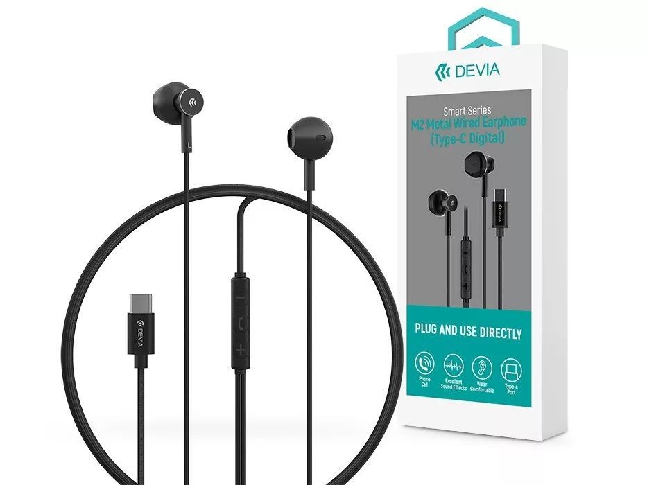 Devia ST108790 Smart Series M2 Metal In-Ear Headset Black Devia ST108790 Smart Series M2 Metal In-Ear Headset Black