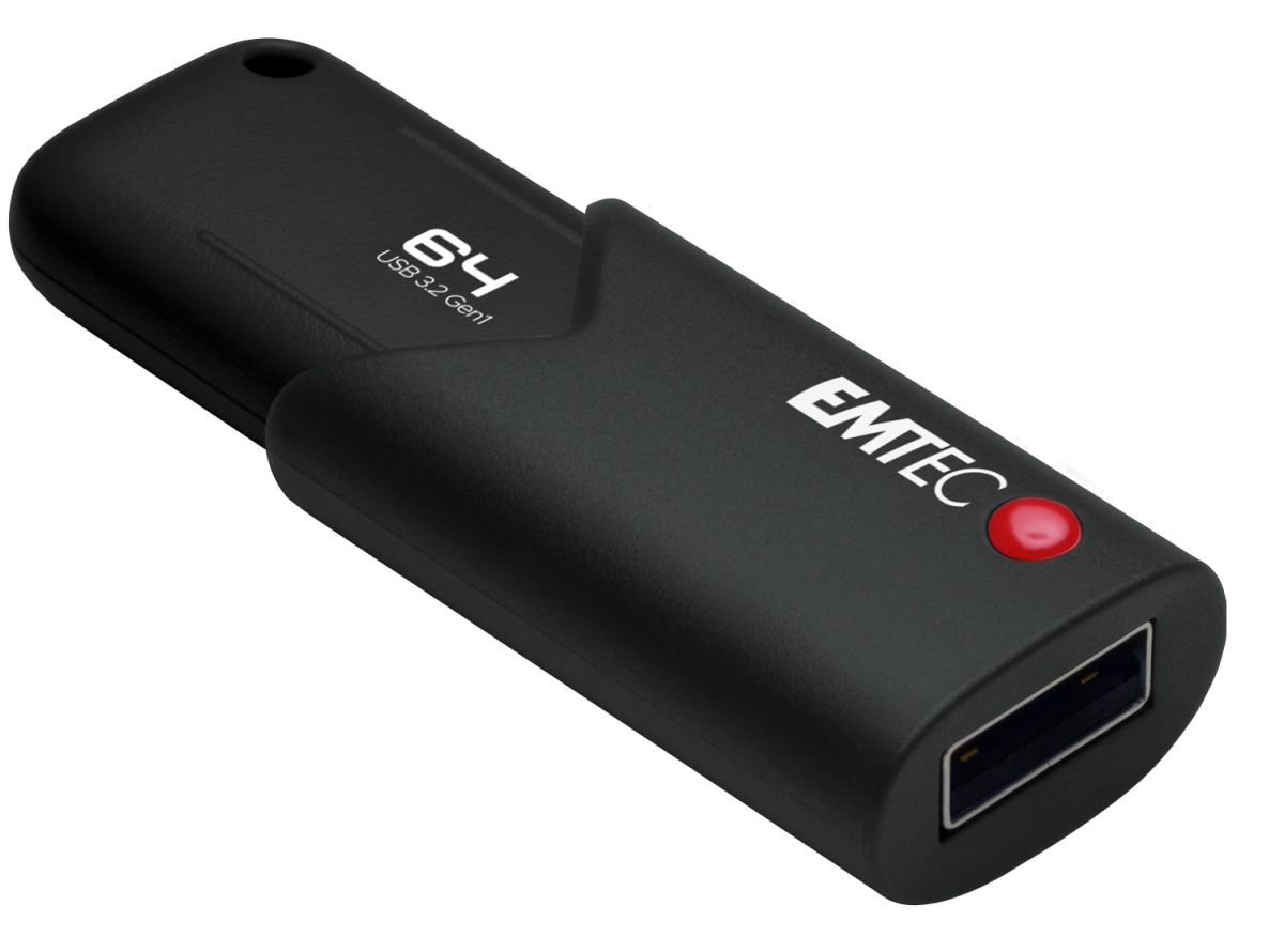 USB Flash RAM Emtec 64GB B120 Click Secure USB3.2 Black
