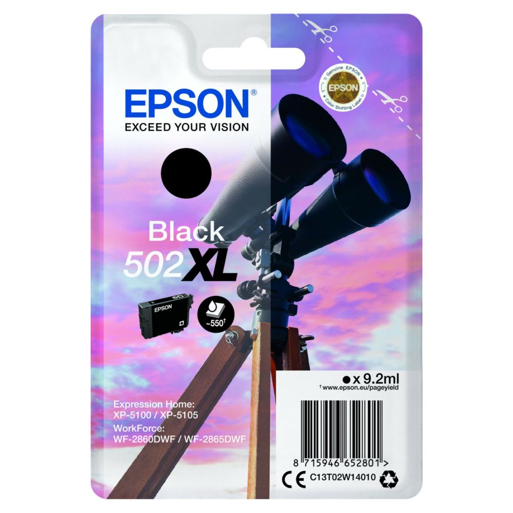 Epson T02W1 (502XL) Black tintapatron Epson T02W1 (502XL) Black tintapatron