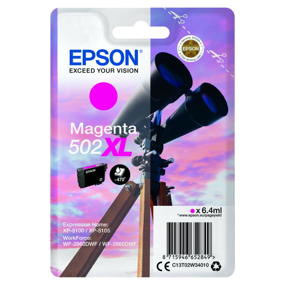 Epson T02W3 (502XL) Magenta tintapatron Epson T02W3 (502XL) Magenta tintapatron