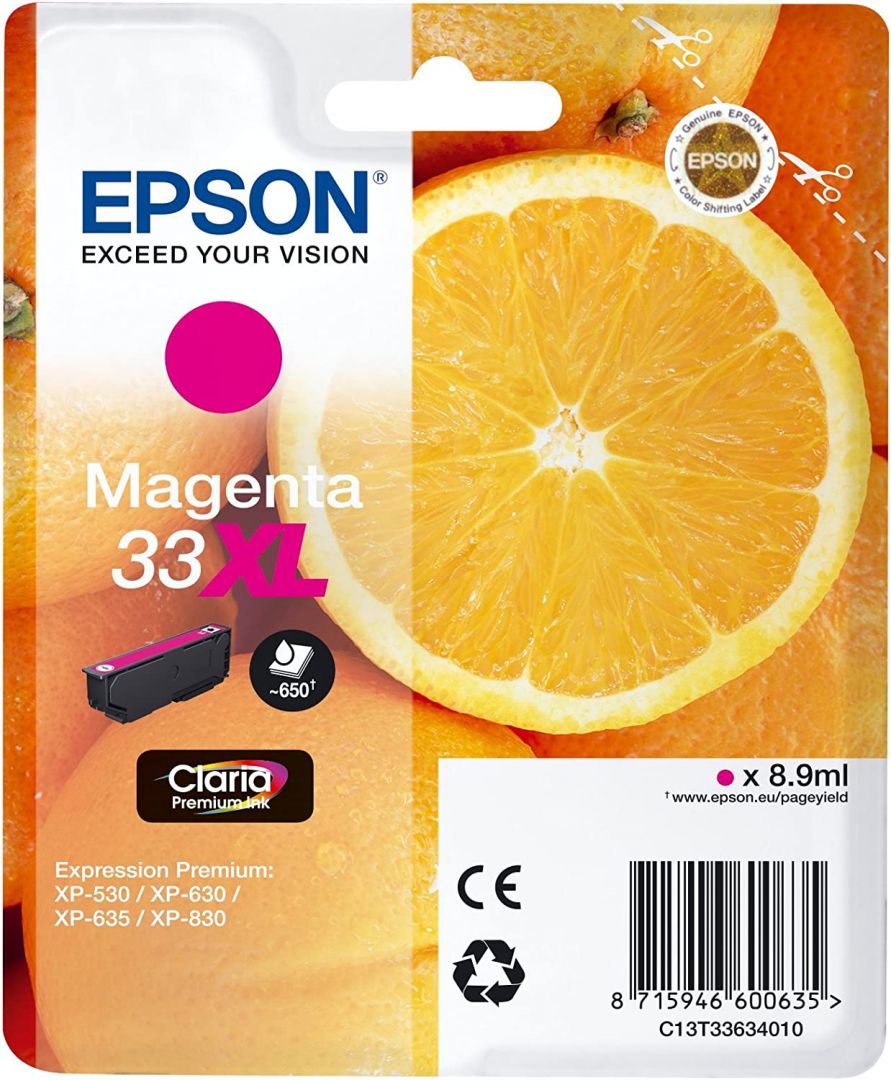Epson T3343 (33) Magenta tintapatron Epson T3343 (33) Magenta tintapatron