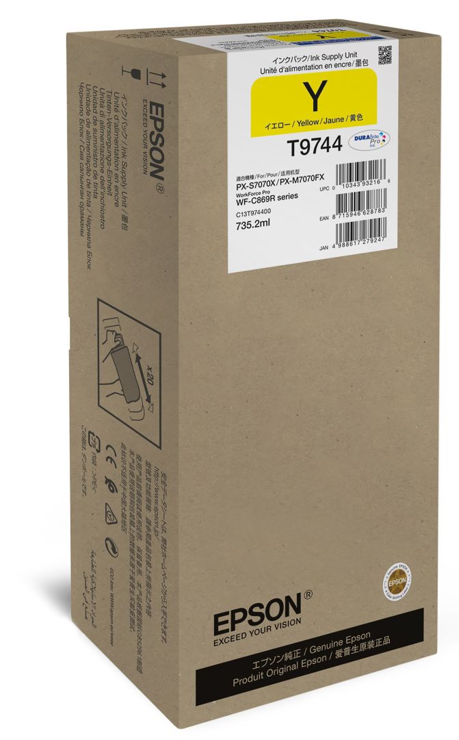 Epson T9743 (XXL) Yellow tintapatron Epson T9743 (XXL) Yellow tintapatron