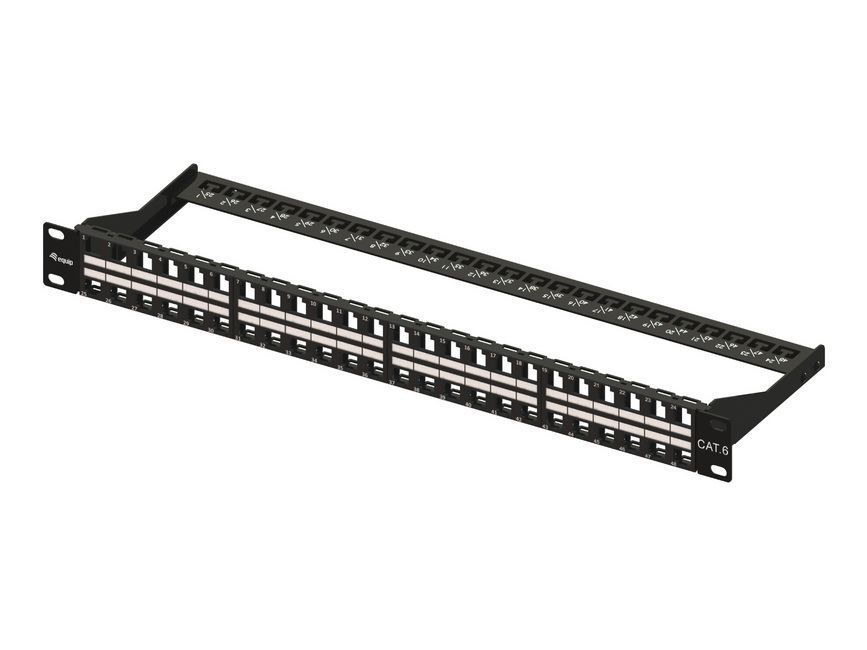 Hálózati eszközök EQuip 48-Port Keystone Cat.6 Unshielded Patch Panel Black Hálózati eszközök EQuip 48-Port Keystone Cat.6 Unshielded Patch Panel Black