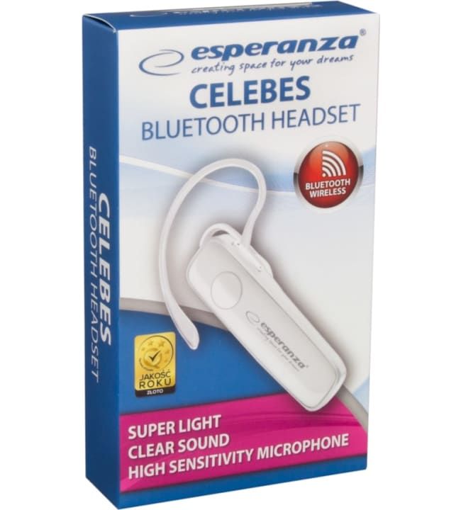 Esperanza Celebes Bluetooth Headset White Esperanza Celebes Bluetooth Headset White