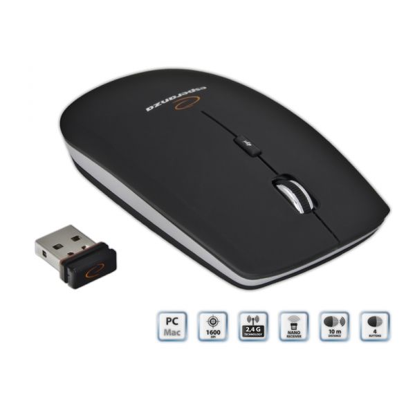 Esperanza Saturn Wireless 4D optical Mouse Black Esperanza Saturn Wireless 4D optical Mouse Black