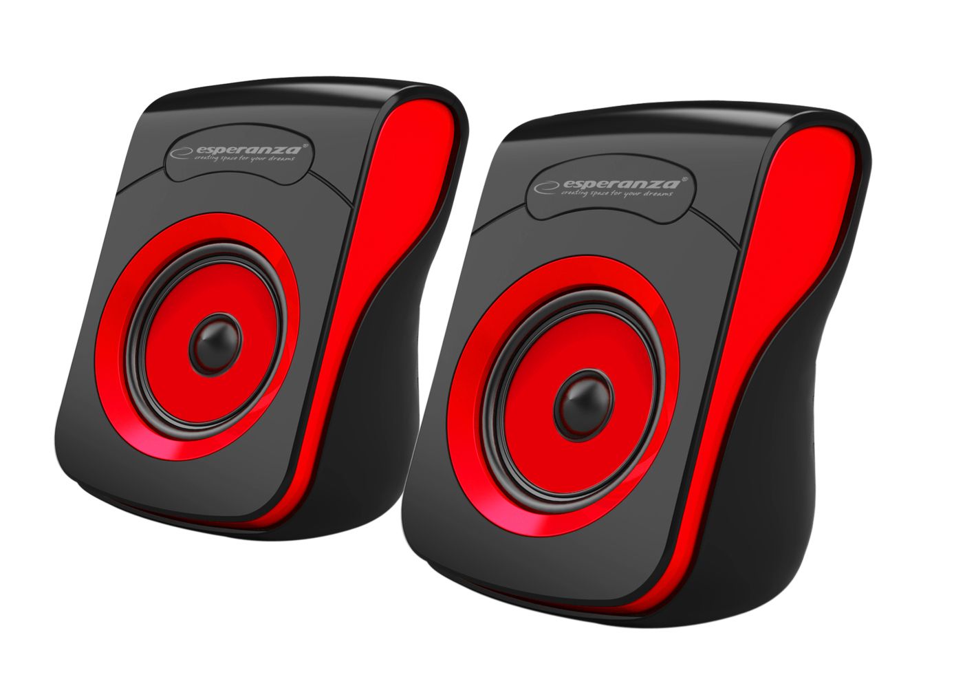 Hangszóró Esperanza Flamenco USB Stereo Speakers Black/Red Hangszóró Esperanza Flamenco USB Stereo Speakers Black/Red