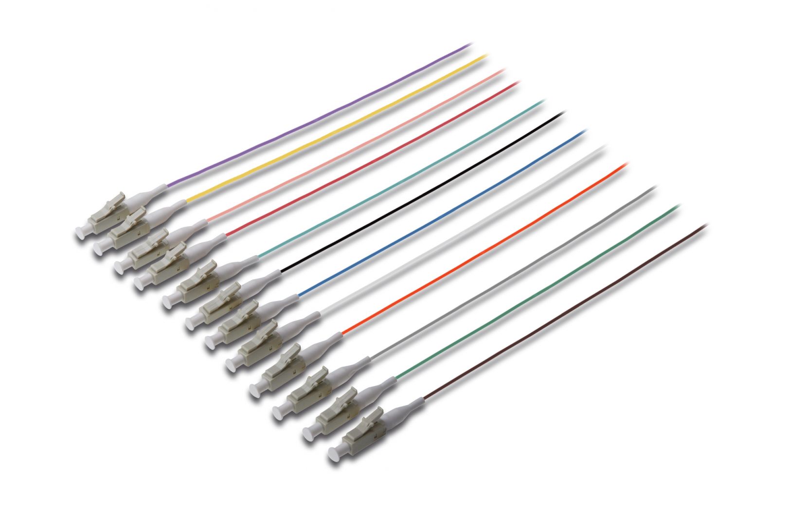 Hálózati kábelek Digitus FO pigtail set, 12 pcs., LC, MM OM3 50/125 µ Hálózati kábelek Digitus FO pigtail set, 12 pcs., LC, MM OM3 50/125 µ