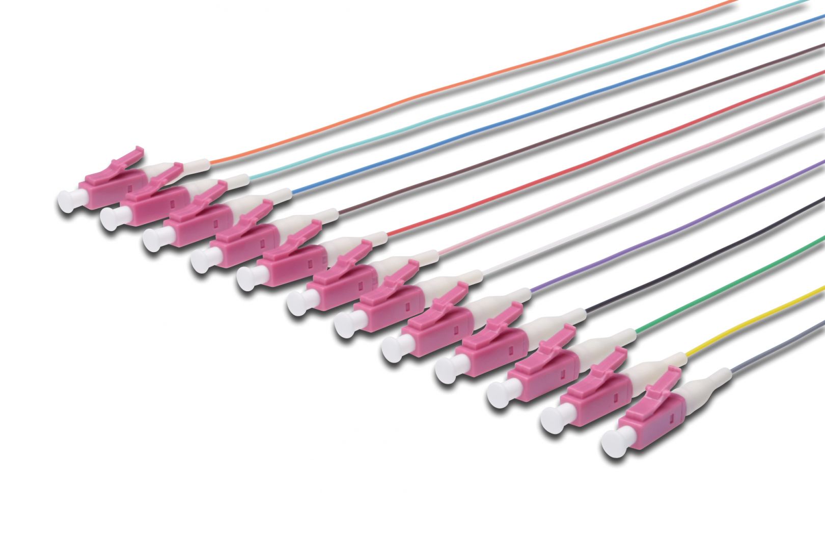 Hálózati kábelek Digitus FO pigtail set, 12 pcs., LC, MM OM4 50/125 µ