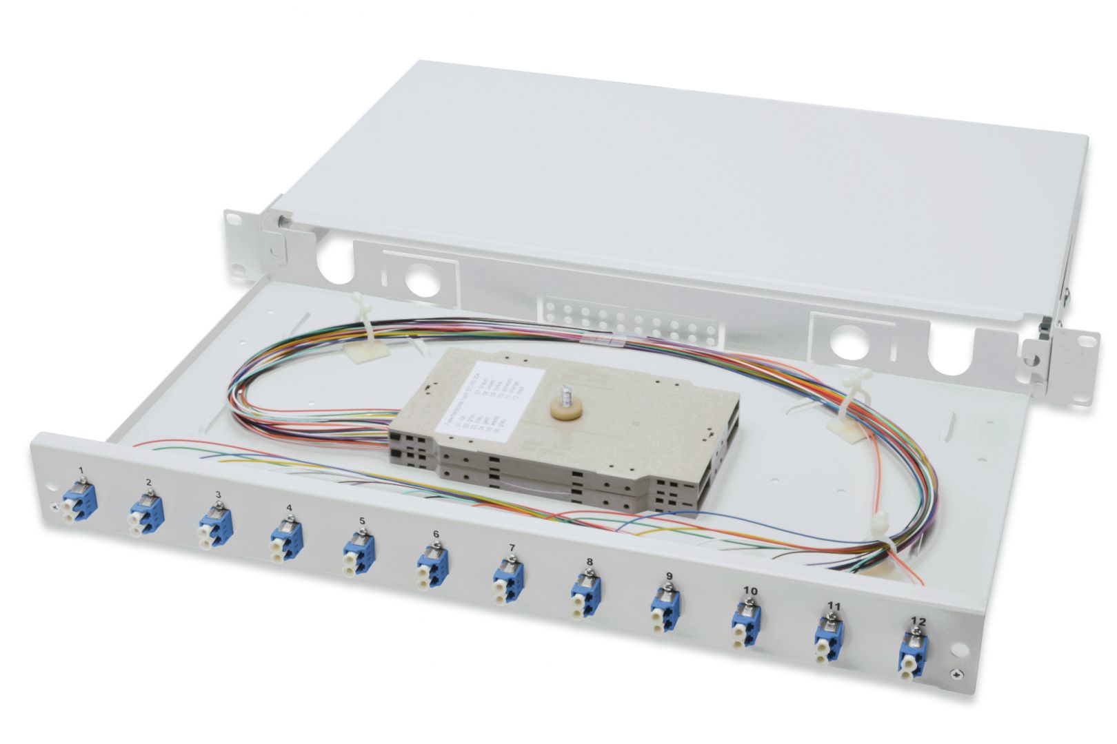 Hálózati eszközök Digitus FO splice box, 1U, equipped, 12x LC DX, OS2 Hálózati eszközök Digitus FO splice box, 1U, equipped, 12x LC DX, OS2