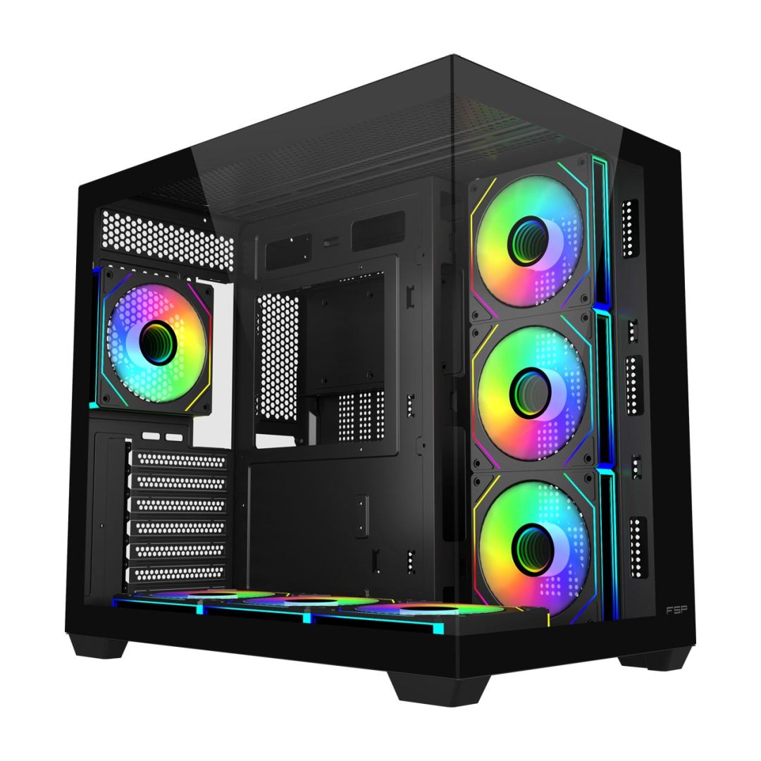 Ház FSP M341 ARGB Tempered Glass Black