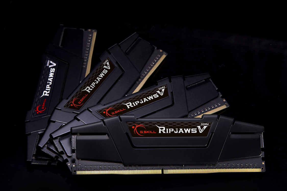 Memória G.SKILL 128GB DDR4 3200MHz Kit(4x32GB) RipjawsV Black Memória G.SKILL 128GB DDR4 3200MHz Kit(4x32GB) RipjawsV Black
