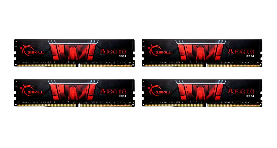 Memória G.SKILL 32GB DDR4 3200MHz Kit(4x8GB) Aegis Black Memória G.SKILL 32GB DDR4 3200MHz Kit(4x8GB) Aegis Black