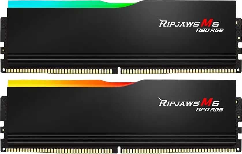 Memória G.SKILL 64GB DDR5 6000MHz Kit(2x32GB) Ripjaws M5 Neo RGB Black Memória G.SKILL 64GB DDR5 6000MHz Kit(2x32GB) Ripjaws M5 Neo RGB Black