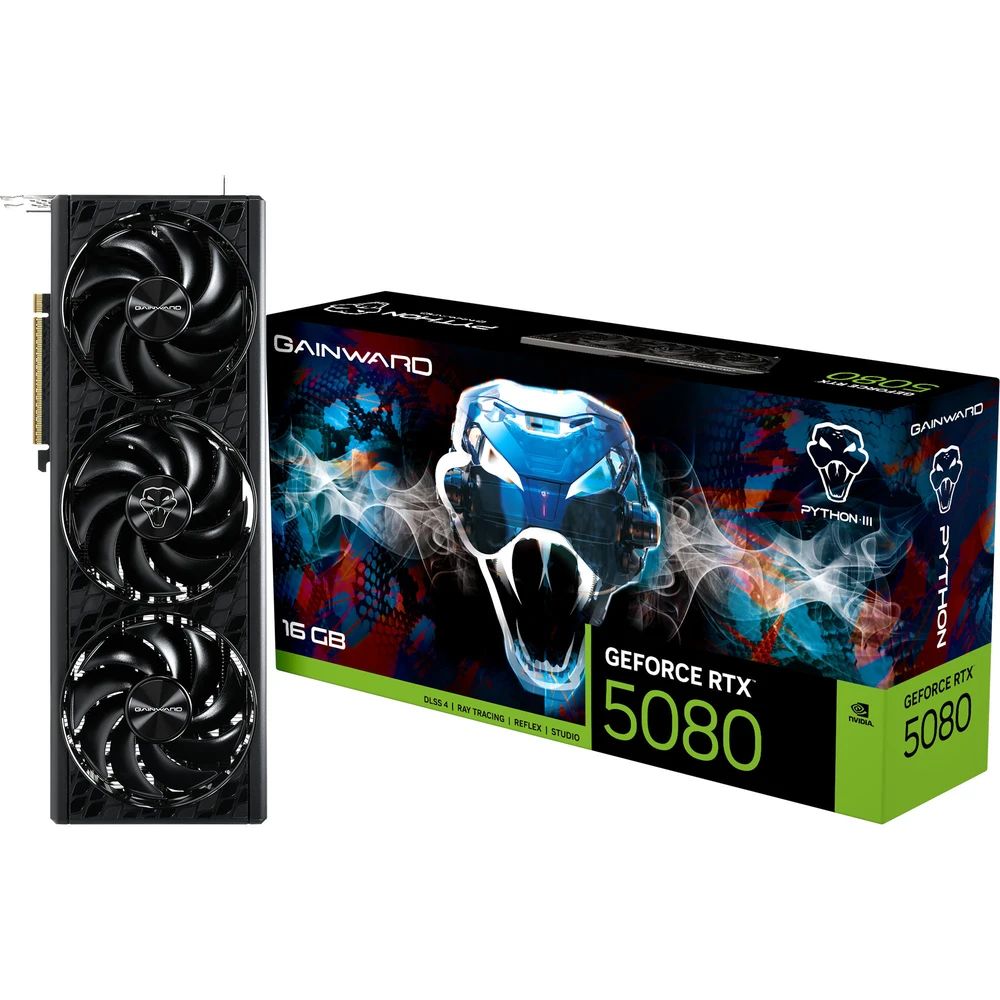 Videókártya Gainward GeForce RTX 5080 16GB DDR7 Python III Videókártya Gainward GeForce RTX 5080 16GB DDR7 Python III