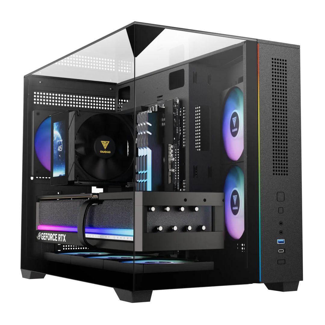 Ház Gamdias Atlas M3M Tempered Glass Black Ház Gamdias Atlas M3M Tempered Glass Black