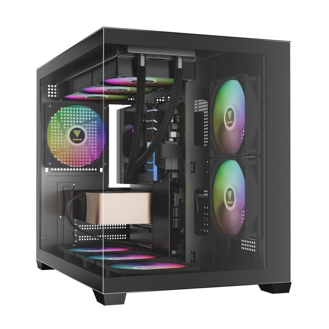 Ház Gamdias Aura GC10M V2 ARGB Tempered Glass Black Ház Gamdias Aura GC10M V2 ARGB Tempered Glass Black