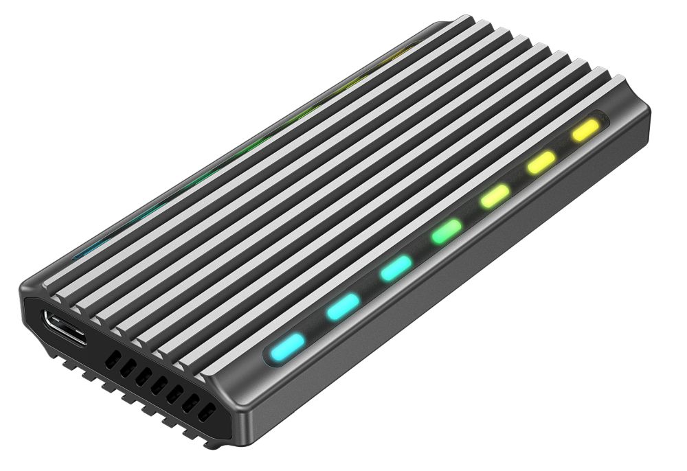Mobilrack / Beépítő keret Gembird EE2280-U3C-03 M.2 NVMe RGB drive USB3.1 enclosure Black Mobilrack / Beépítő keret Gembird EE2280-U3C-03 M.2 NVMe RGB drive USB3.1 enclosure Black