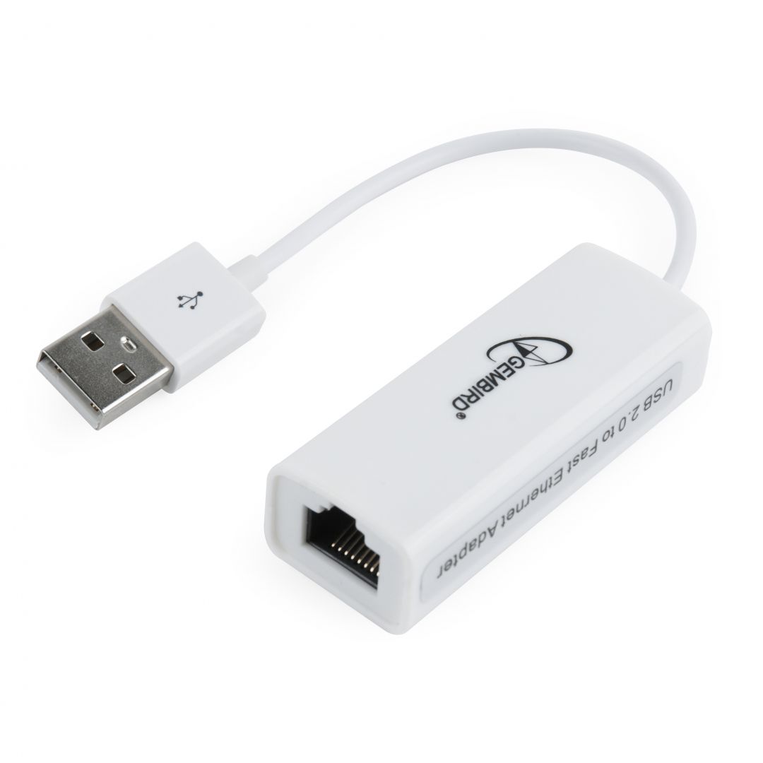 Hálókártya Gembird NIC-U2-02 USB2.0 LAN adapter White Hálókártya Gembird NIC-U2-02 USB2.0 LAN adapter White