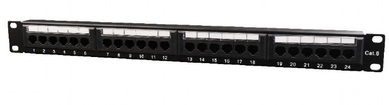Hálózati eszközök Gembird NPP-C624CM-001 Cat.6 24 port patch panel with rear cable management Hálózati eszközök Gembird NPP-C624CM-001 Cat.6 24 port patch panel with rear cable management